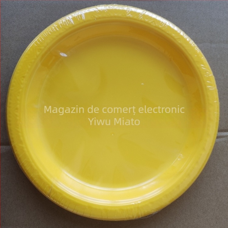 Farfurie plastic de unică folosință, 7 inch, roșie, rotundă, pentru fructe, salate, friptură, bucătărie occidentală