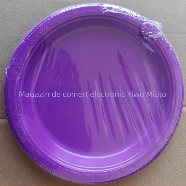 Farfurie plastic de unică folosință, 7 inch, roșie, rotundă, pentru fructe, salate, friptură, bucătărie occidentală