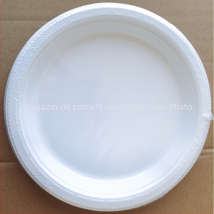 Farfurie plastic de unică folosință, 7 inch, roșie, rotundă, pentru fructe, salate, friptură, bucătărie occidentală