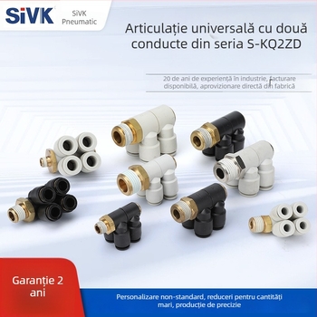 Sway cuplaj pneumatic KQ cu două capete, 2 grupuri, cuplă rotativă cu inserare rapidă KQ2ZD