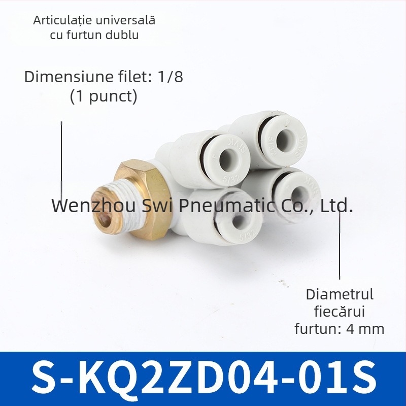 Sway cuplaj pneumatic KQ cu două capete, 2 grupuri, cuplă rotativă cu inserare rapidă KQ2ZD