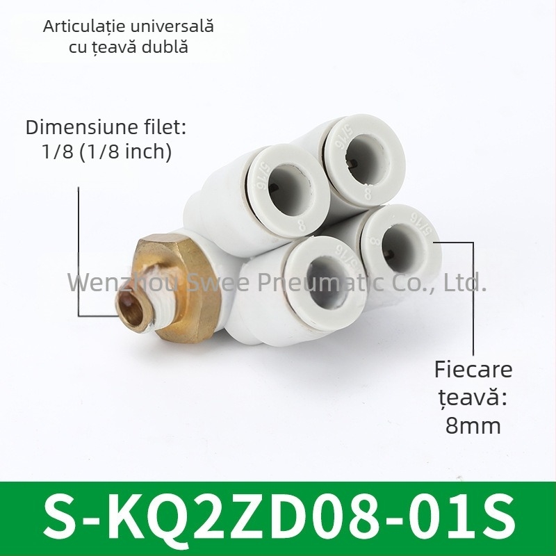 Sway cuplaj pneumatic KQ cu două capete, 2 grupuri, cuplă rotativă cu inserare rapidă KQ2ZD