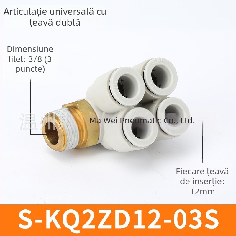 Sway cuplaj pneumatic KQ cu două capete, 2 grupuri, cuplă rotativă cu inserare rapidă KQ2ZD