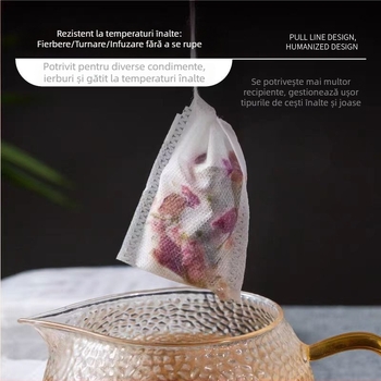 Sac de ceai din material nețesut, o singură utilizare, de calitate alimentară, pentru ceai, supă și decocturi din plante chineze.