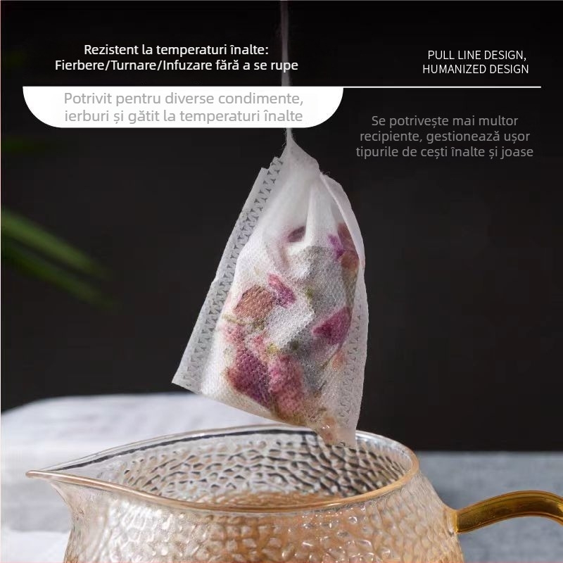 Sac de ceai din material nețesut, o singură utilizare, de calitate alimentară, pentru ceai, supă și decocturi din plante chineze.
