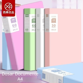 Dosar A4 transparent pentru elevi — organizator de certificate și fișe de teste, 60 de pagini, material PP
