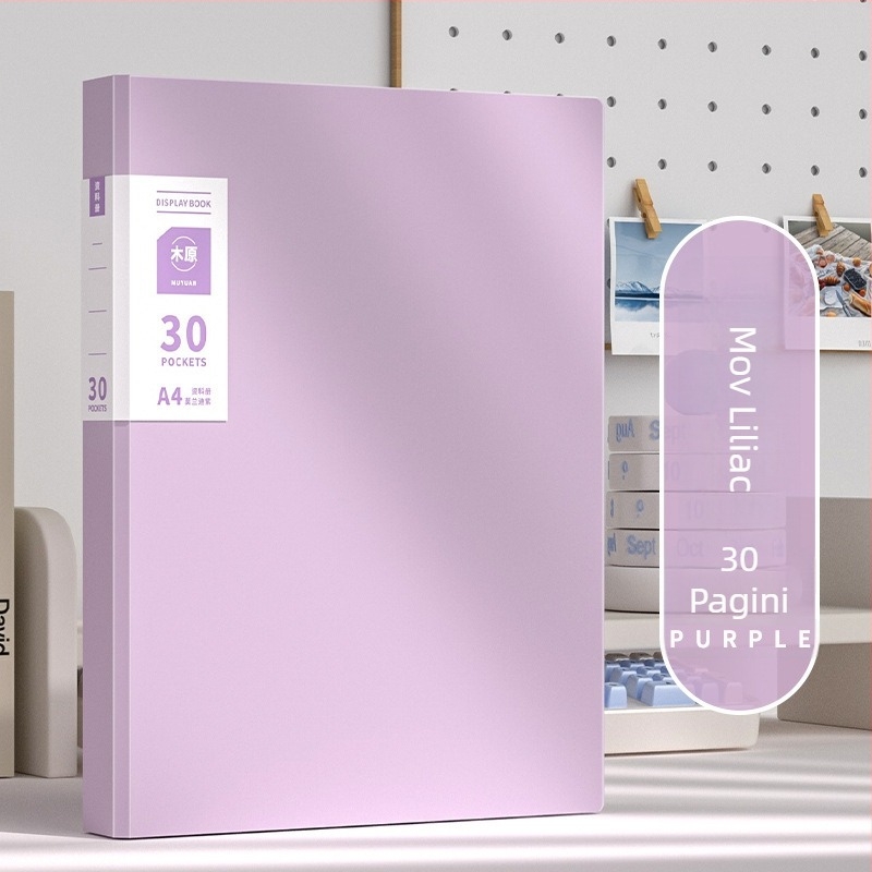 Dosar A4 transparent pentru elevi — organizator de certificate și fișe de teste, 60 de pagini, material PP