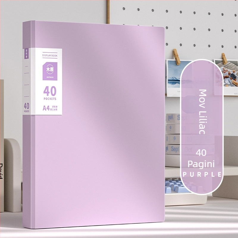 Dosar A4 transparent pentru elevi — organizator de certificate și fișe de teste, 60 de pagini, material PP