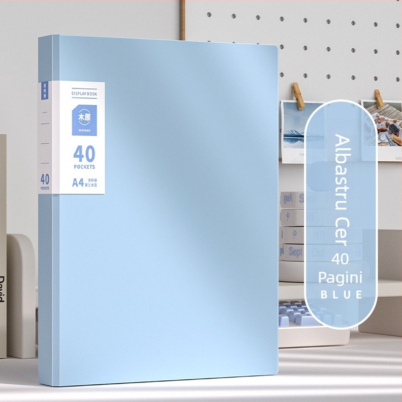 Dosar A4 transparent pentru elevi — organizator de certificate și fișe de teste, 60 de pagini, material PP
