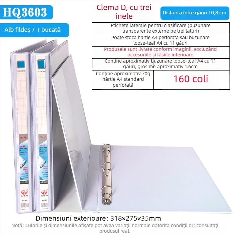 Ever Gain dosar A4 cu inserții PVC pe trei laturi și copertă
