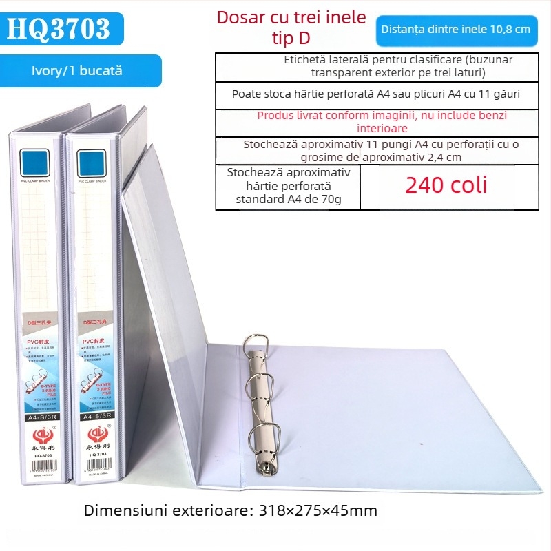 Ever Gain dosar A4 cu inserții PVC pe trei laturi și copertă