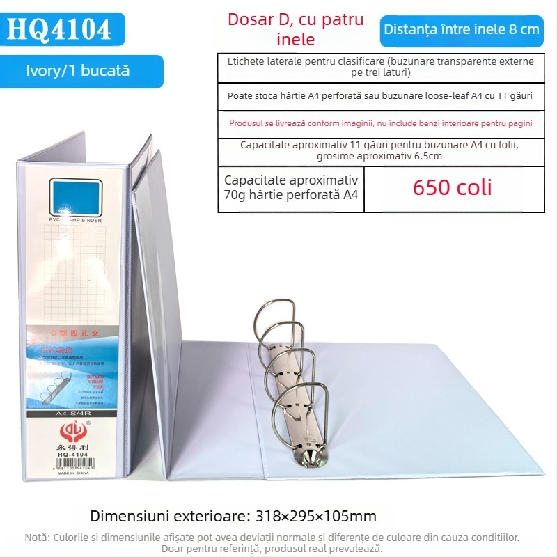 Ever Gain dosar A4 cu inserții PVC pe trei laturi și copertă