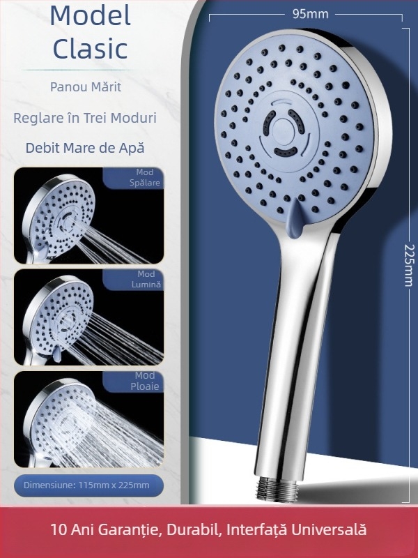 Set cap de duș cu presiune pentru uz casnic – duș cu ploaie, ABS material, montaj cu filet