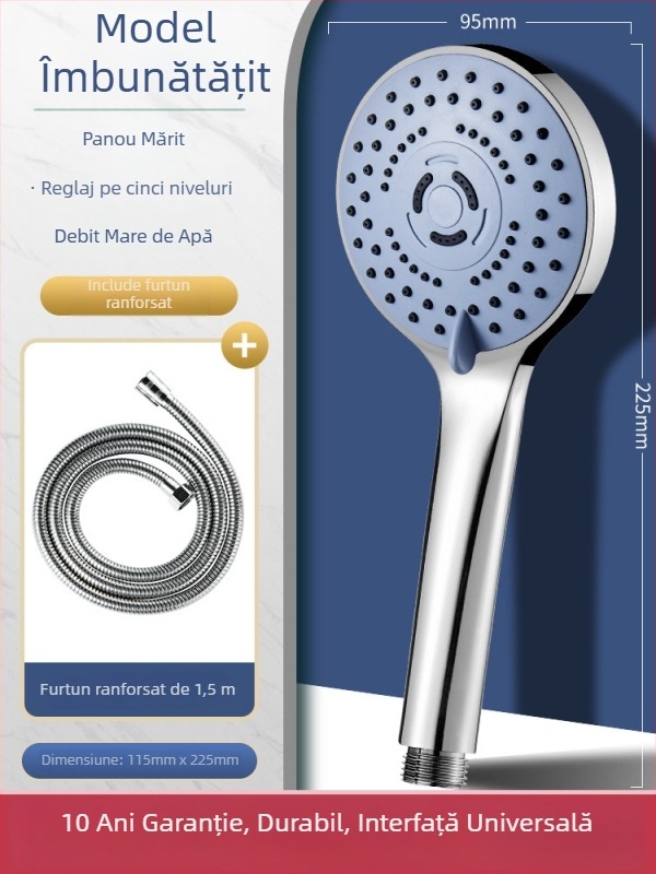 Set cap de duș cu presiune pentru uz casnic – duș cu ploaie, ABS material, montaj cu filet