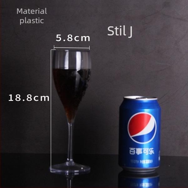 Pahar transparent acrilic pentru șampanie și cocktail, plastic, 200–300 ml