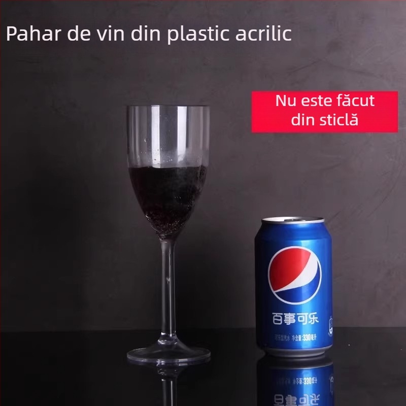 Pahar transparent acrilic pentru șampanie și cocktail, plastic, 200–300 ml