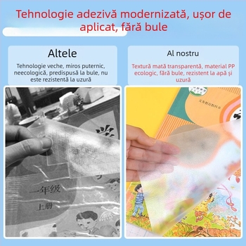 Copertă de carte transparentă autoadezivă, mată, fără tăiere, rezistentă la apă, set complet pentru manuale, dimensiuni 22K, 25K, A5, A4, 16K