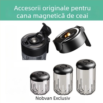 Nobvan ceașcă magnetică: compartiment magnetic pentru ceai, capac și corpul ceștii