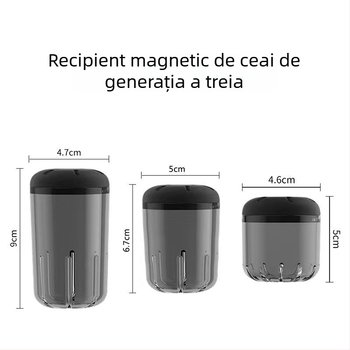 Nobvan ceașcă magnetică: compartiment magnetic pentru ceai, capac și corpul ceștii