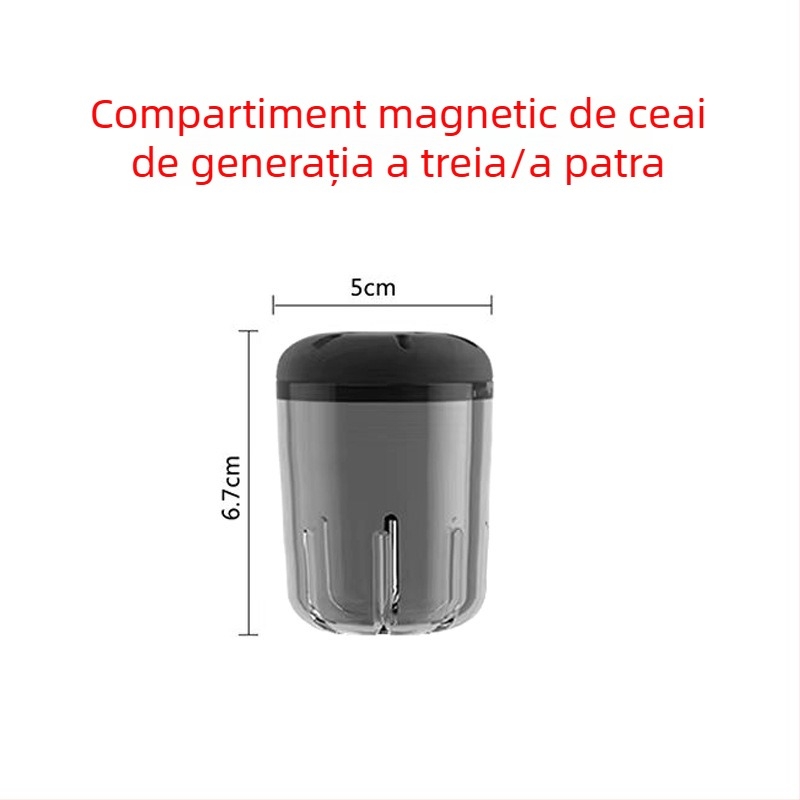 Nobvan ceașcă magnetică: compartiment magnetic pentru ceai, capac și corpul ceștii