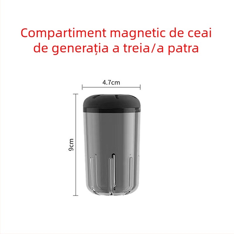 Nobvan ceașcă magnetică: compartiment magnetic pentru ceai, capac și corpul ceștii