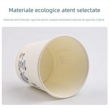 Pahar de hârtie de unică folosință, gros pentru băuturi calde, capacitate 248 ml, set de 50 buc.