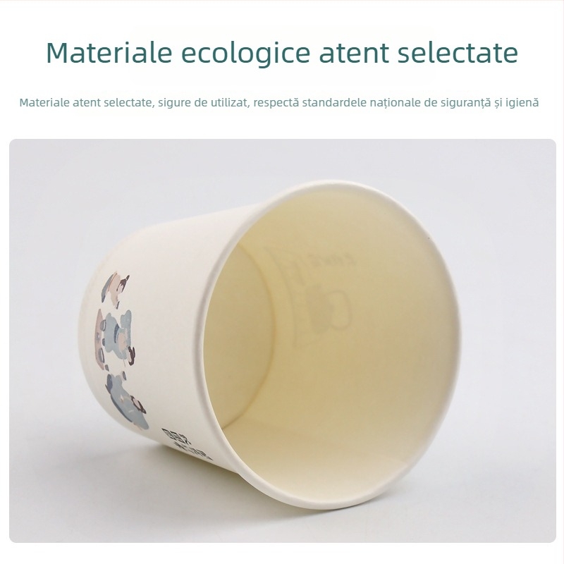 Pahar de hârtie de unică folosință, gros pentru băuturi calde, capacitate 248 ml, set de 50 buc.