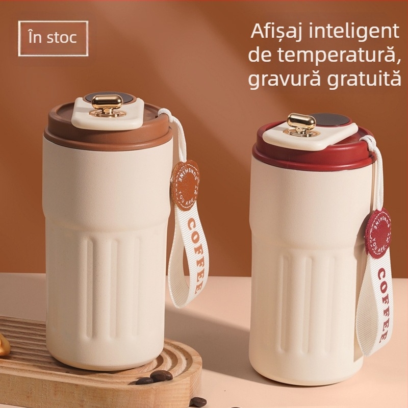 În stoc: cană termos din oțel inoxidabil 316, model nou 2025, cutie cadou cu șnur, ceașcă de cafea inteligentă