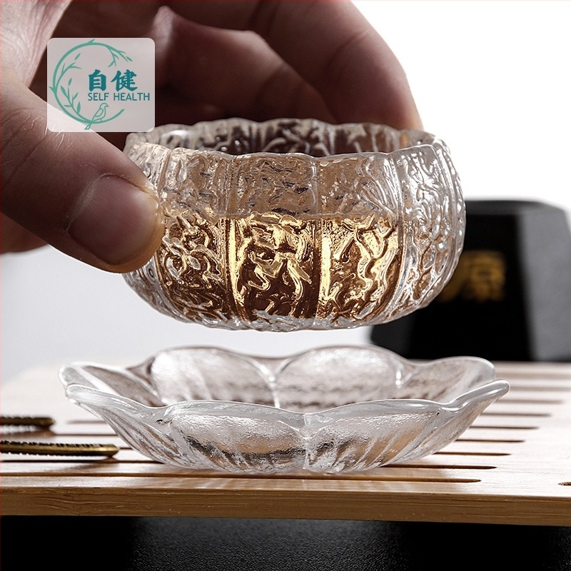 Ceșuțe de ceai din sticlă rezistentă la temperaturi înalte, cu capac, set de ceai pentru uz casnic, mic, design modern minimalist, anti-arzire, pentru 3–5 persoane