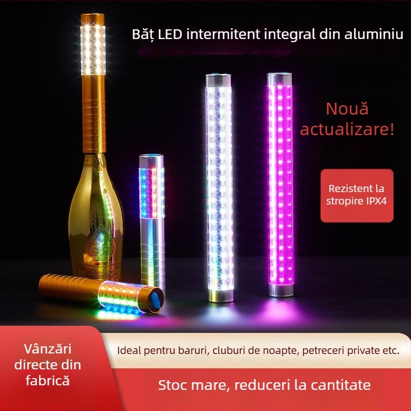 Baghetă LED reîncărcabilă, cu efect de flash, pentru baruri și cluburi