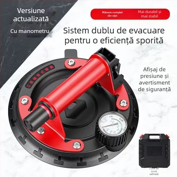 Cupă de vid pentru plăci ceramice și sticlă, cu pompă manuală, aspirație puternică pentru ridicarea plăcilor mari