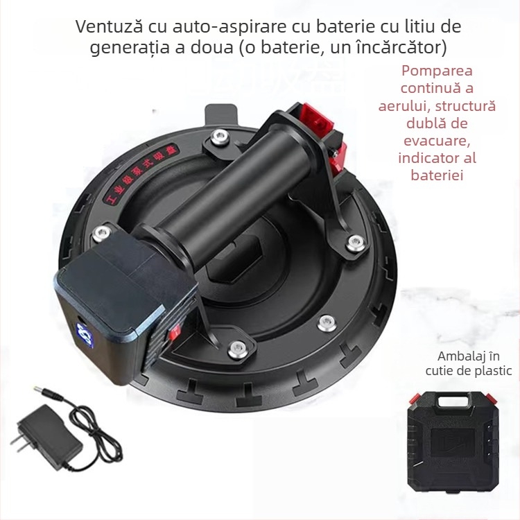 Cupă de vid pentru plăci ceramice și sticlă, cu pompă manuală, aspirație puternică pentru ridicarea plăcilor mari