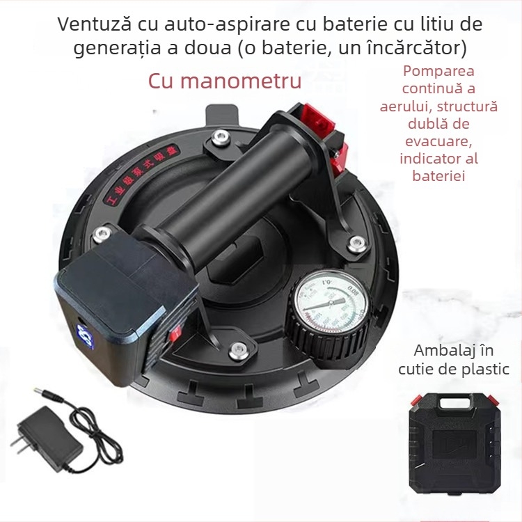 Cupă de vid pentru plăci ceramice și sticlă, cu pompă manuală, aspirație puternică pentru ridicarea plăcilor mari