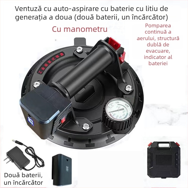 Cupă de vid pentru plăci ceramice și sticlă, cu pompă manuală, aspirație puternică pentru ridicarea plăcilor mari