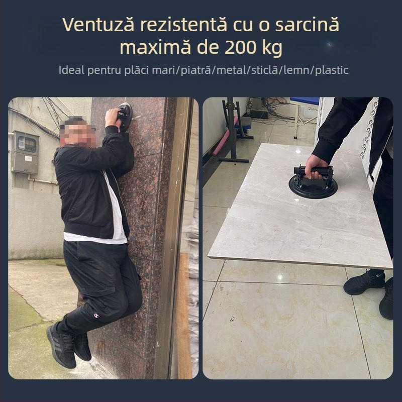 Cupă de vid pentru plăci ceramice și sticlă, cu pompă manuală, aspirație puternică pentru ridicarea plăcilor mari