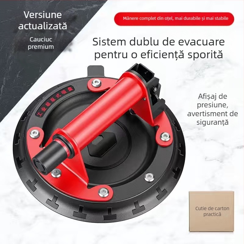 Cupă de vid pentru plăci ceramice și sticlă, cu pompă manuală, aspirație puternică pentru ridicarea plăcilor mari