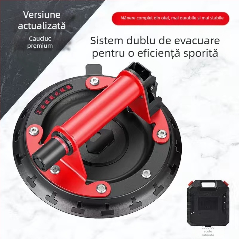 Cupă de vid pentru plăci ceramice și sticlă, cu pompă manuală, aspirație puternică pentru ridicarea plăcilor mari