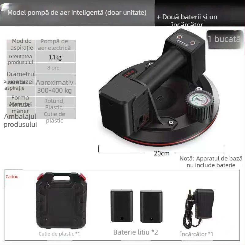 Cupă de vid pentru plăci ceramice și sticlă, cu pompă manuală, aspirație puternică pentru ridicarea plăcilor mari