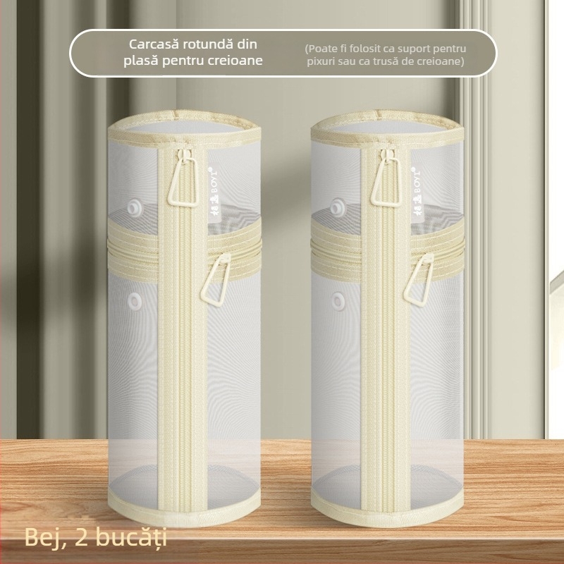 Penar transparent din plasă, pentru elevi, stil coreean, capacitate mare, design minimalist