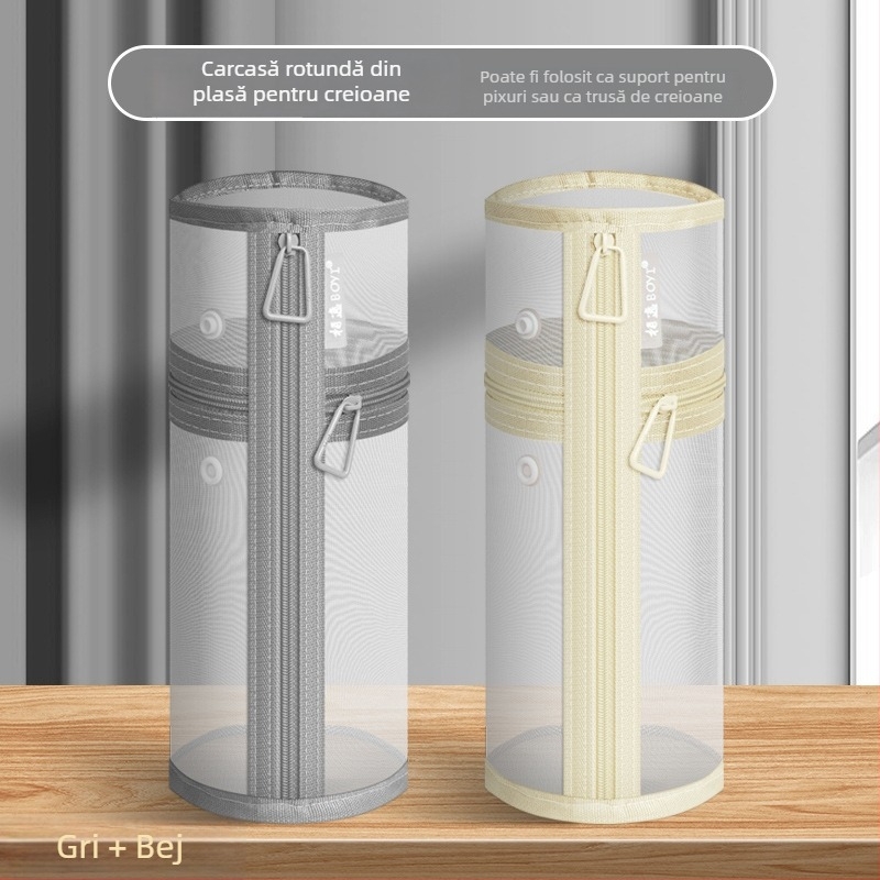 Penar transparent din plasă, pentru elevi, stil coreean, capacitate mare, design minimalist