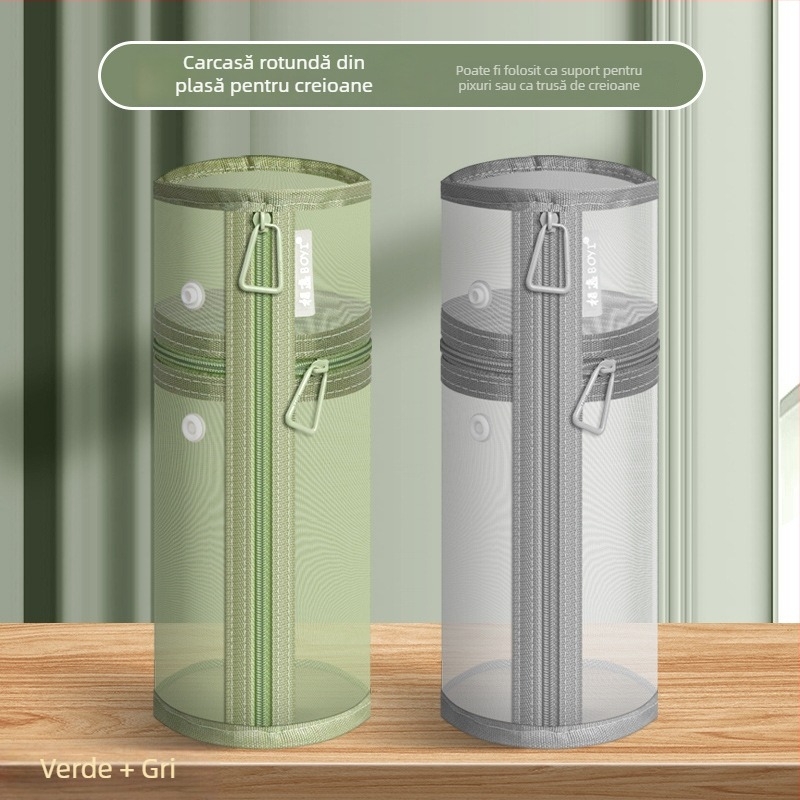 Penar transparent din plasă, pentru elevi, stil coreean, capacitate mare, design minimalist