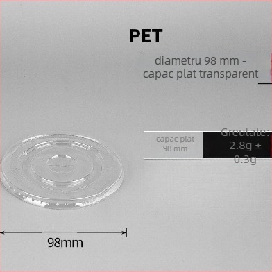 Pahar de cafea, de unică folosință, transparent, pentru băuturi reci și ceai cu lapte, diametrul 98 mm, capacitate 500 ml