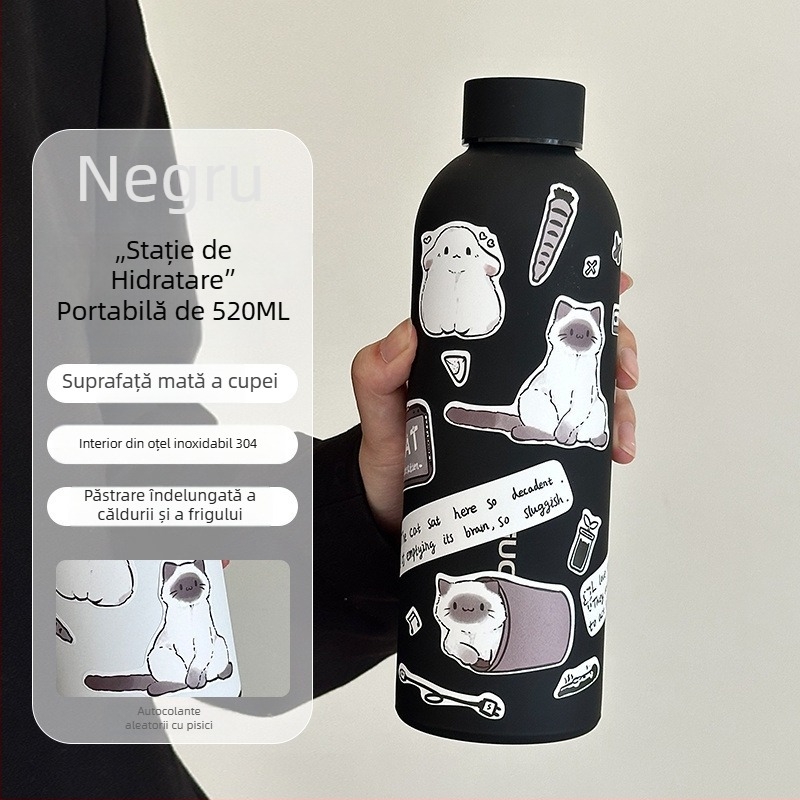 Cană izolată din oțel inoxidabil 304, capacitate mare, bidon sport, portabil, design minimalist