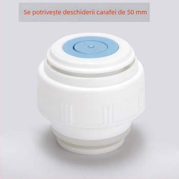 Capac termoizolant pentru cană cu dop interior și capac exterior, etanș la scurgeri