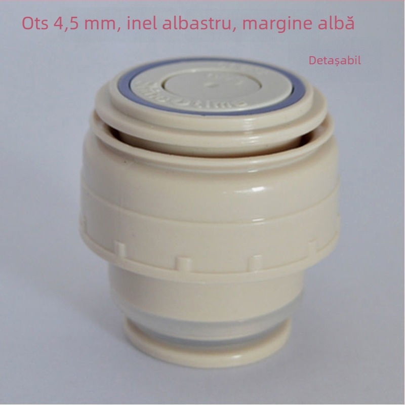 Capac termoizolant pentru cană cu dop interior și capac exterior, etanș la scurgeri