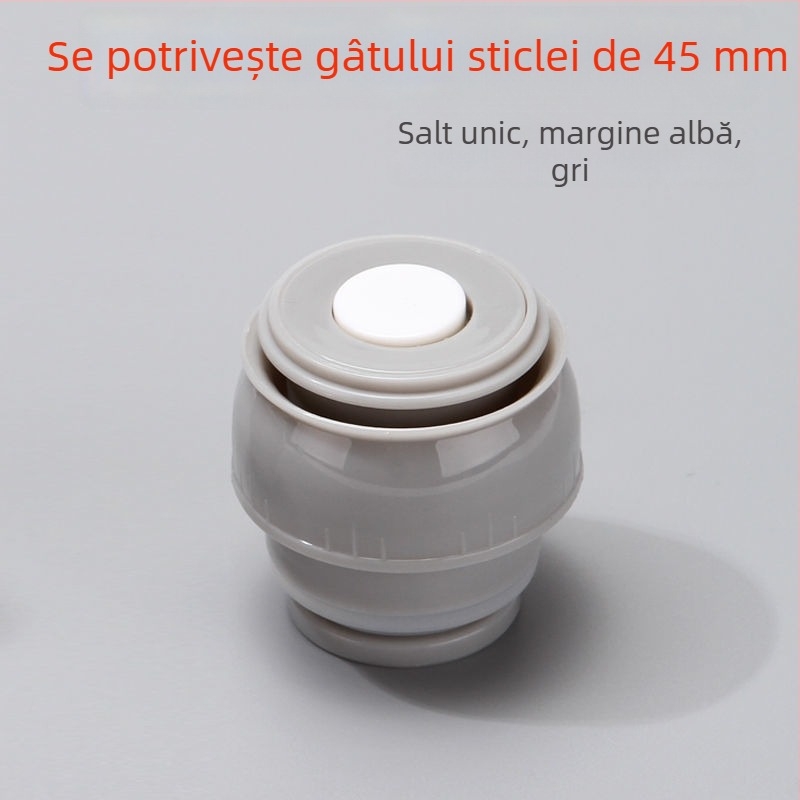 Capac termoizolant pentru cană cu dop interior și capac exterior, etanș la scurgeri
