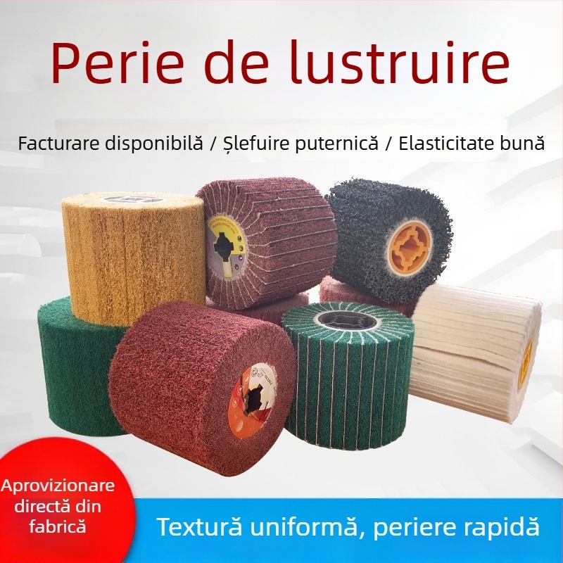 Roată de polizare din nylon pentru oțel inoxidabil și prelucrare metalică, cu fibre de nylon ca abraziv și lustruire cu lână