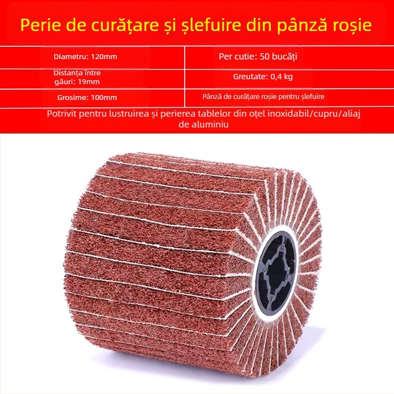 Roată de polizare din nylon pentru oțel inoxidabil și prelucrare metalică, cu fibre de nylon ca abraziv și lustruire cu lână