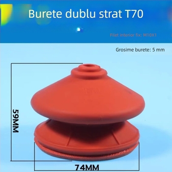 Accesorii pentru brațul robotic: ventuză din burete, cu strat simplu și strat dublu, G35 T20, cu suprafață ondulată, roșu, rezistentă la temperaturi înalte