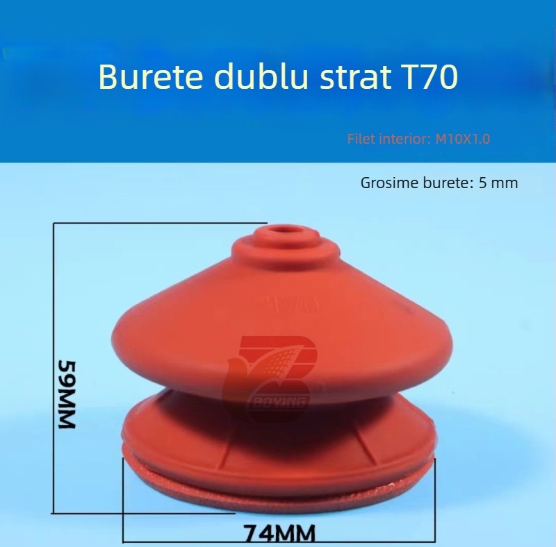 Accesorii pentru brațul robotic: ventuză din burete, cu strat simplu și strat dublu, G35 T20, cu suprafață ondulată, roșu, rezistentă la temperaturi înalte